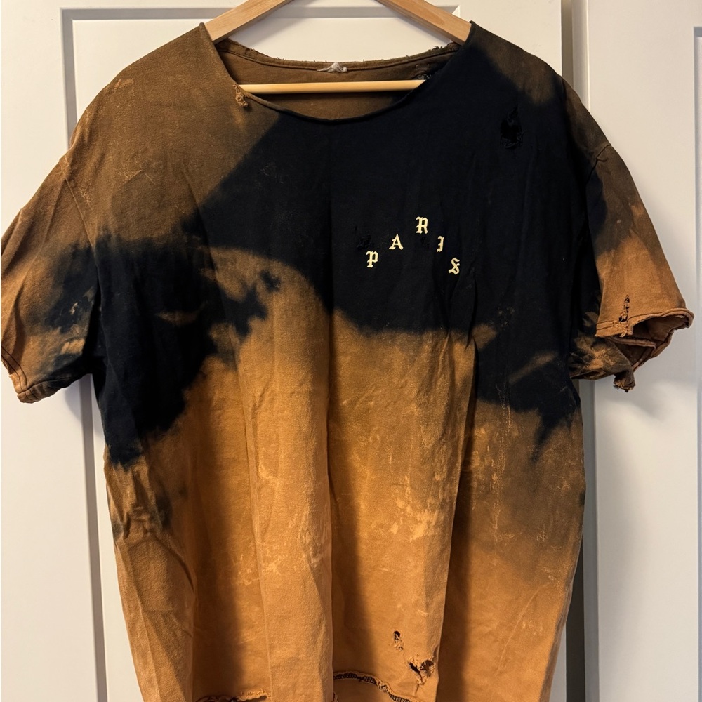YE KANYE Black and Brown Graphic Distressed T-Shirt Life of Pablo TLOP Rap R&B